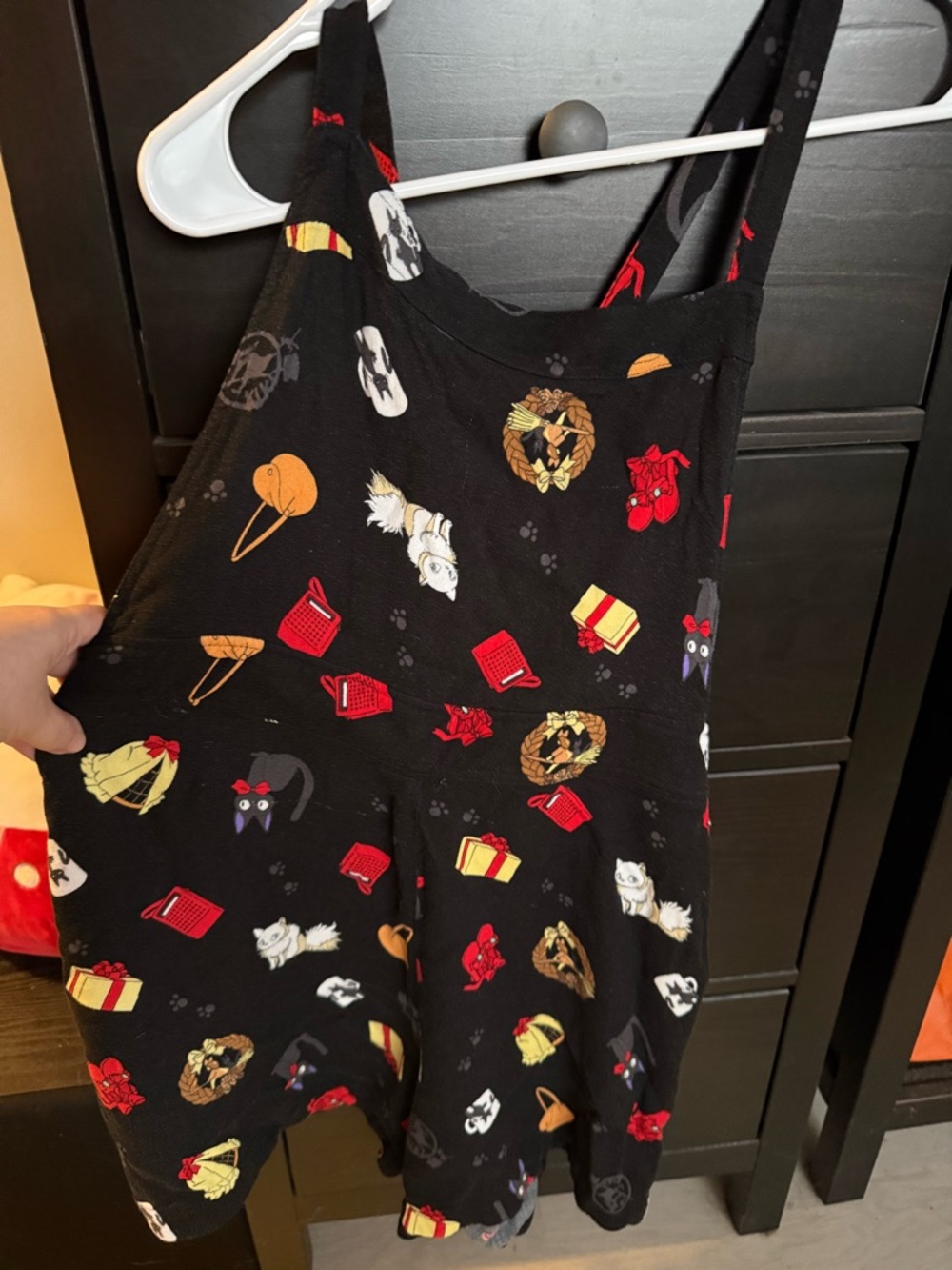 Torrid 1 Black Kiki’s Delivery Service Studio Ghibli Cat Print overalls romper